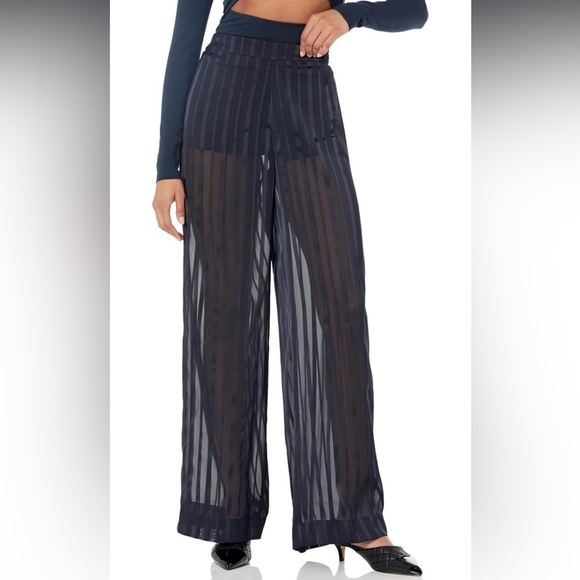NWT The Drop Women's Sky Captain Sheer Striped Pants only, no shorts size XXL - Picture 2 of 11